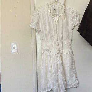 Moon River Cream Short Sleeve Mini Dress